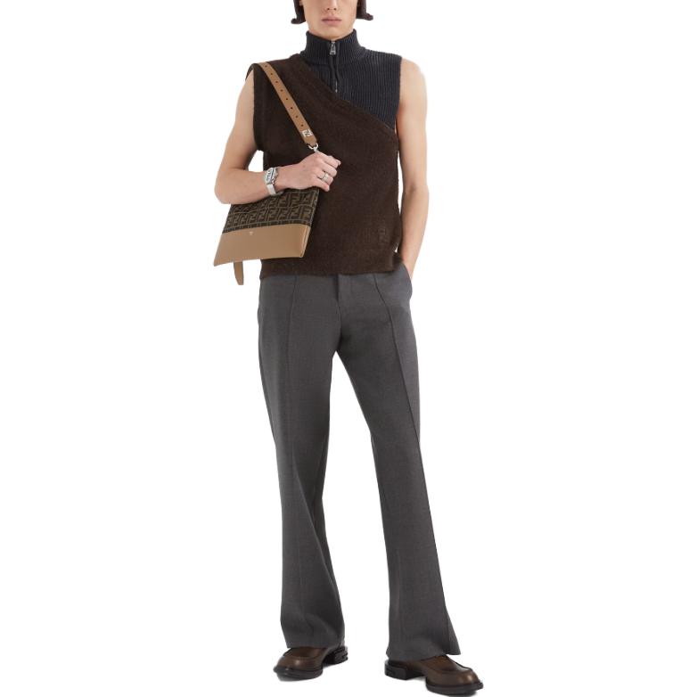 Details for FENDI 2023春夏拼色半拉链高领休闲马甲。 FZC453APP4F1M0V