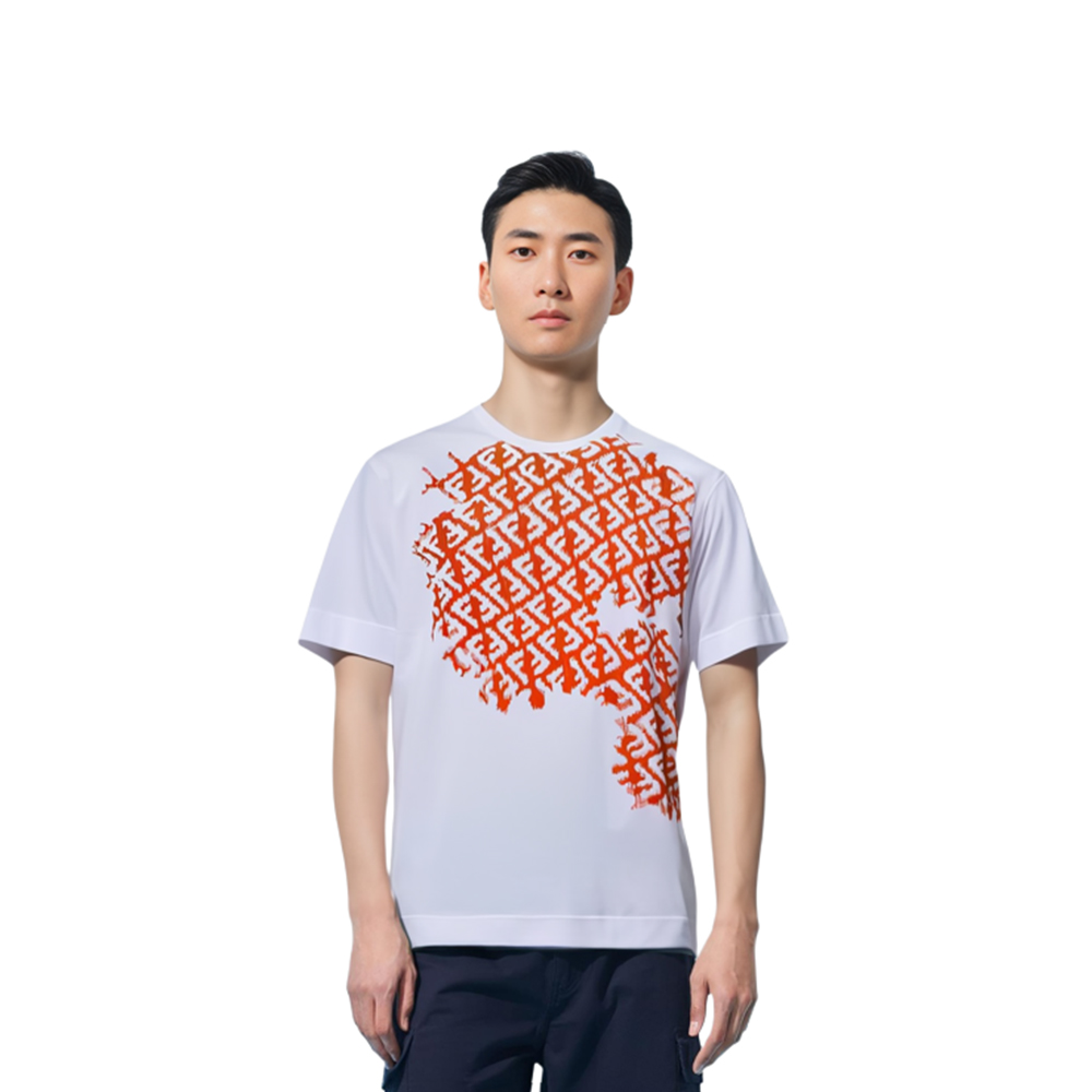 Details for FENDI 2023春夏 橙色Logo印花圆领短袖T恤 FY0936AN25F1K0X