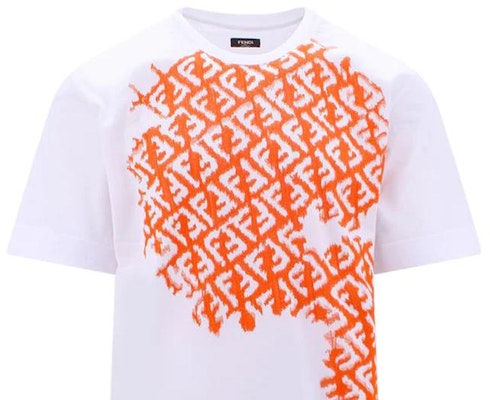 FENDI SS23 Orange Logo Print Crew Neck Short Sleeve T-Shirt FY0936AN25F1K0X Sizing FENDI SS23 Orange Logo Print Crew Neck Short Sleeve T-Shirt FY0936AN25F1K0X
