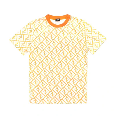 FENDI SS23 Orange Monogram Print Short Sleeve Casual T-Shirt. FAF682AN66F1KRO