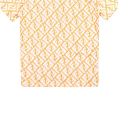 펜디 SS23 오렌지 모노그램 프린트 반팔 캐주얼 티셔츠. FAF682AN66F1KRO 1