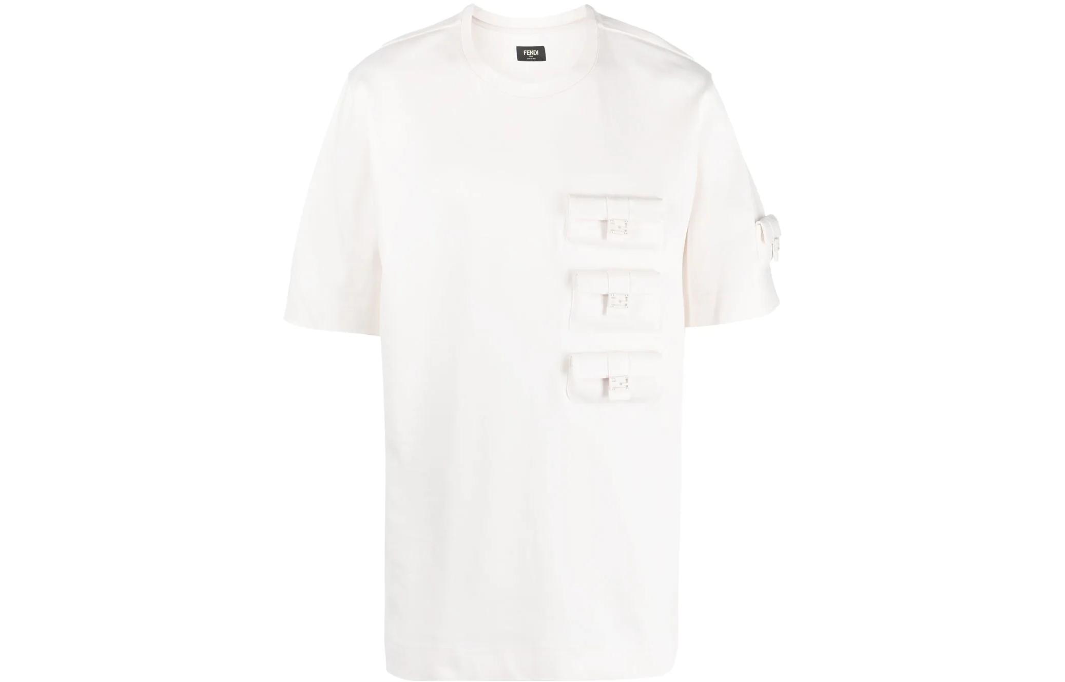 FENDI SS23  Plain Pocket White Short Sleeve T-Shirt. FY1179AM77F1J7C 圖 2