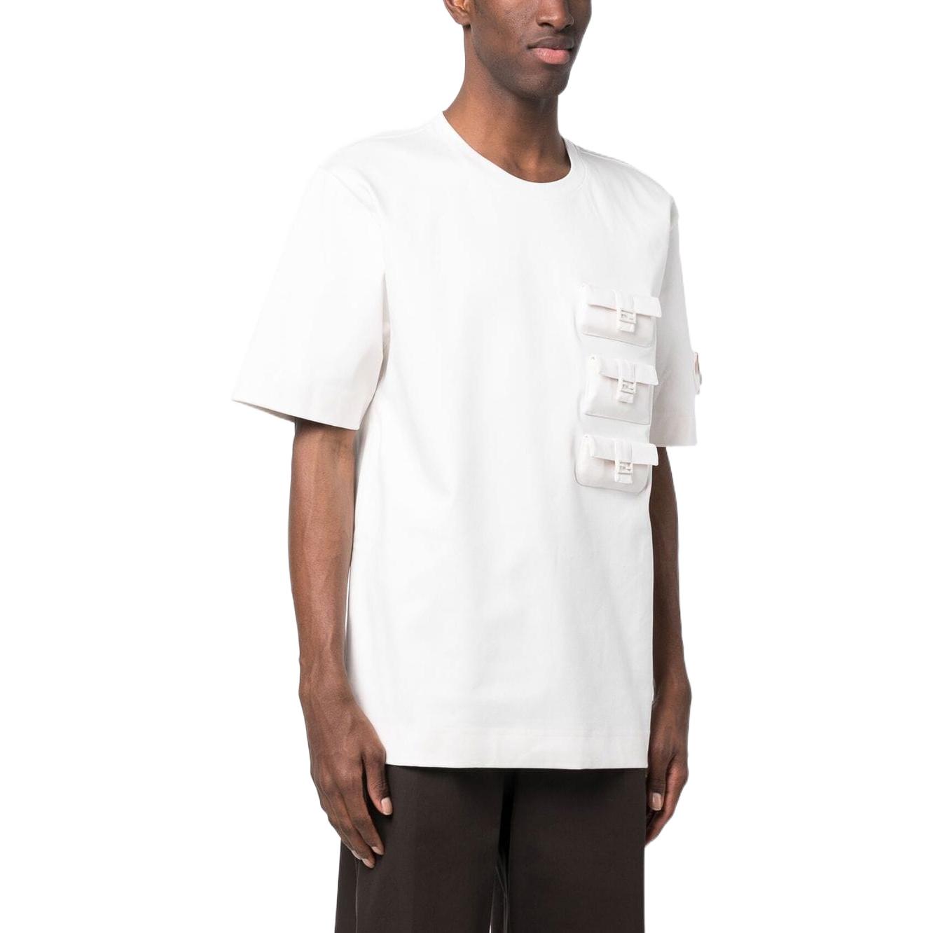 FENDI SS23  Plain Pocket White Short Sleeve T-Shirt. FY1179AM77F1J7C 圖 4