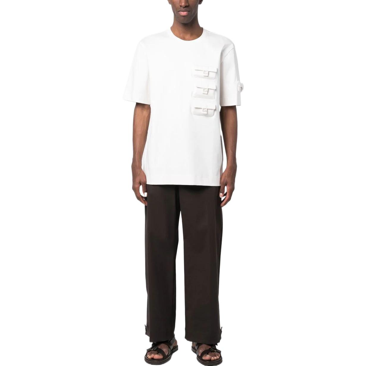 FENDI SS23  Plain Pocket White Short Sleeve T-Shirt. FY1179AM77F1J7C 圖 5