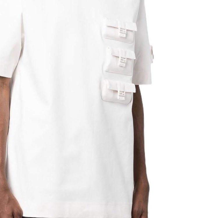 FENDI SS23  Plain Pocket White Short Sleeve T-Shirt. FY1179AM77F1J7C 圖 7