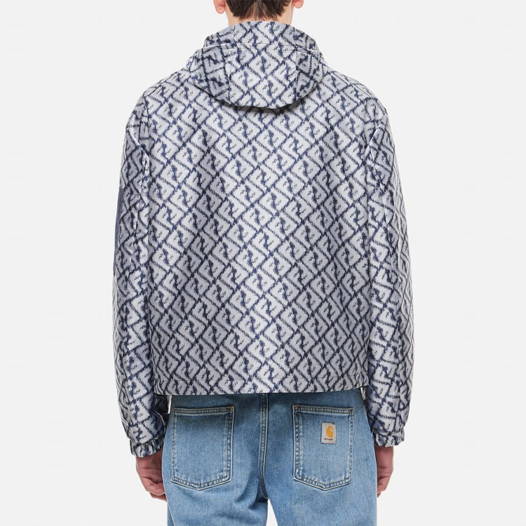 Details for FENDI SS23 银蓝色标志印花拉链连帽外套。 FAA890AN62F1KRN