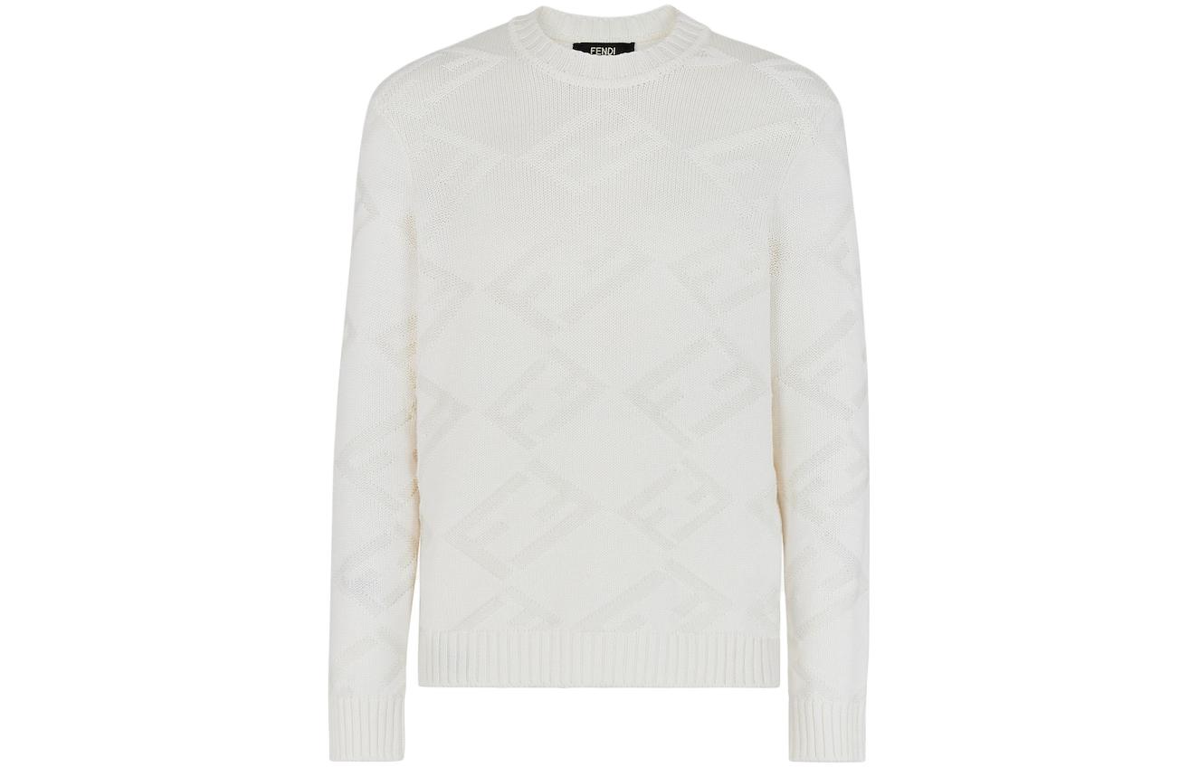 FENDI SS23  Solid Color Crewneck Knit Sweater White FZX127AM6IF1J7C 圖 2