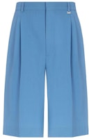 FENDI SS23 Solid Pleated Loose Fit Straight Shorts Blue. FB0695AMYTF0QR0 FENDI SS23 Solid Pleated Loose Fit Straight Shorts Blue. FB0695AMYTF0QR0