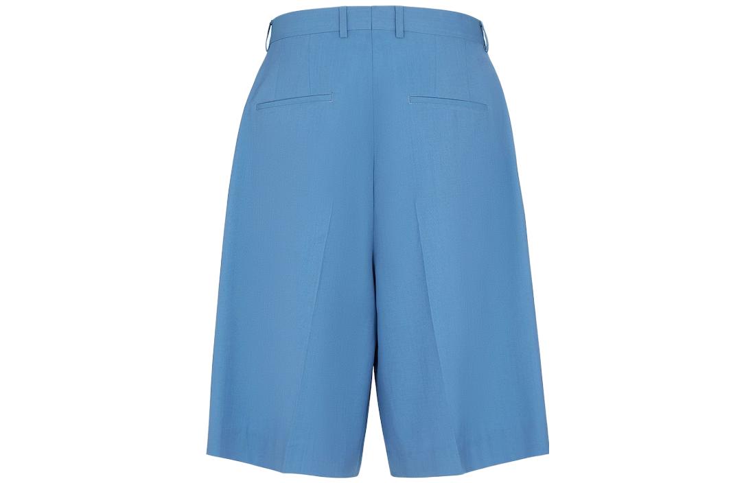 Lookbook 펜디 SS23 솔리드 플리츠 루즈핏 스트레이트 반바지 블루. FB0695AMYTF0QR0