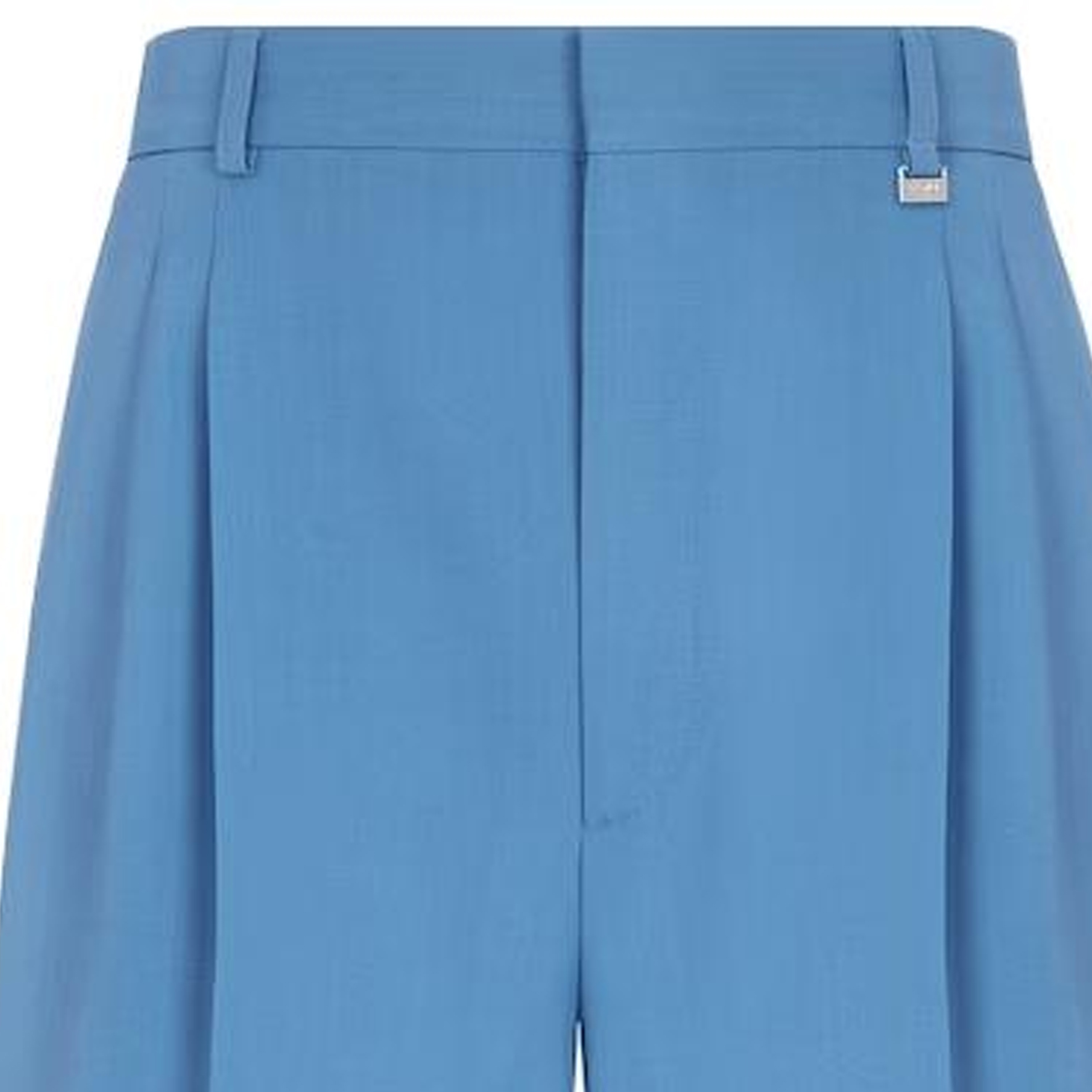 Purchase 펜디 SS23 솔리드 플리츠 루즈핏 스트레이트 반바지 블루. FB0695AMYTF0QR0