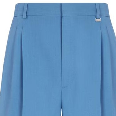 펜디 SS23 솔리드 플리츠 루즈핏 스트레이트 반바지 블루. FB0695AMYTF0QR0 Purchase 펜디 SS23 솔리드 플리츠 루즈핏 스트레이트 반바지 블루. FB0695AMYTF0QR0