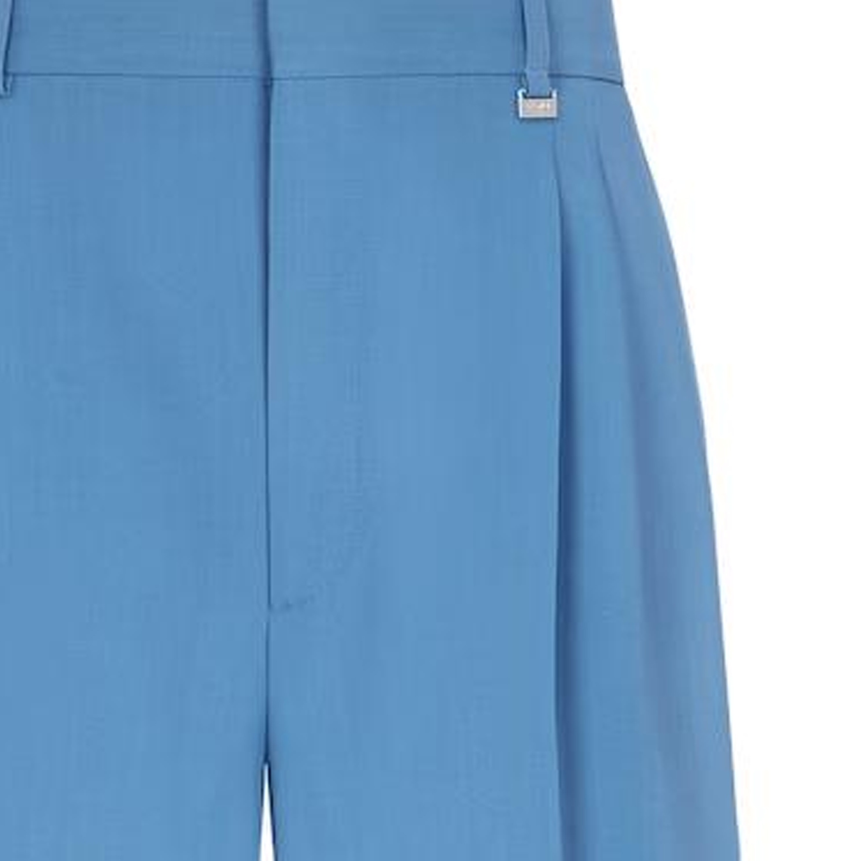 Details for 펜디 SS23 솔리드 플리츠 루즈핏 스트레이트 반바지 블루. FB0695AMYTF0QR0