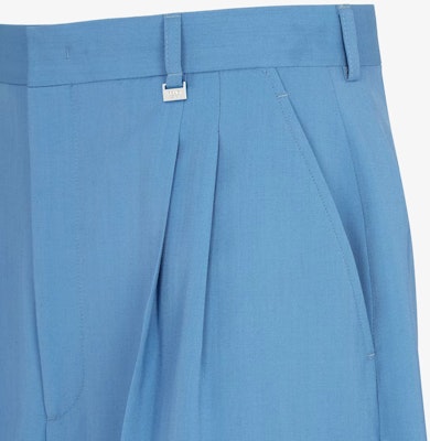 펜디 SS23 솔리드 플리츠 루즈핏 스트레이트 반바지 블루. FB0695AMYTF0QR0 Sizing 펜디 SS23 솔리드 플리츠 루즈핏 스트레이트 반바지 블루. FB0695AMYTF0QR0