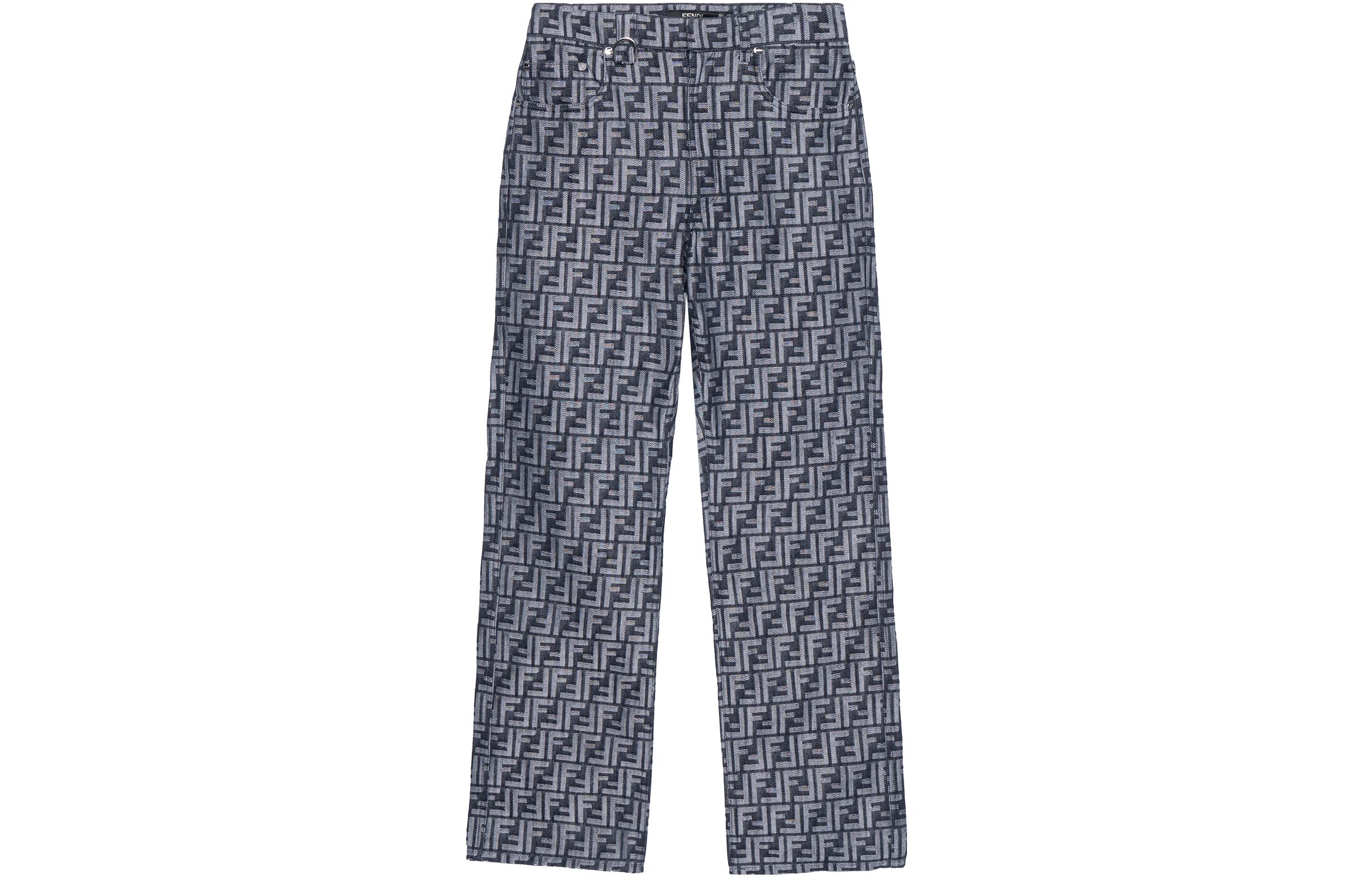 FENDI SS23 All-Over Letter Print Casual Denim Jeans Blue . FLP302AMZ3F0ZNZ
