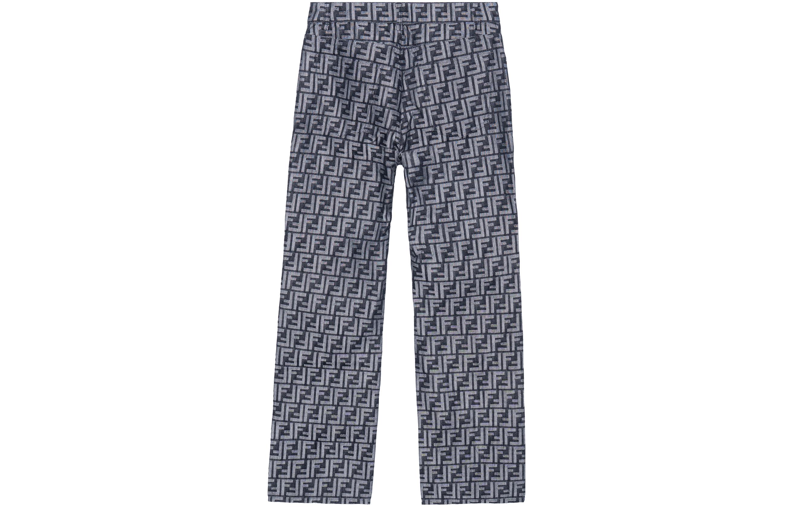 Lookbook FENDI SS23 Seluar Jeans Denim Kasual Cetakan Huruf Biru. FLP302AMZ3F0ZNZ