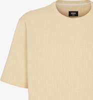 FENDI SS23 Kemeja-T Logo Seluruh Beige Lengan Pendek Lelaki. FY0936AN1TF0PKL Details for FENDI SS23 Kemeja-T Logo Seluruh Beige Lengan Pendek Lelaki. FY0936AN1TF0PKL