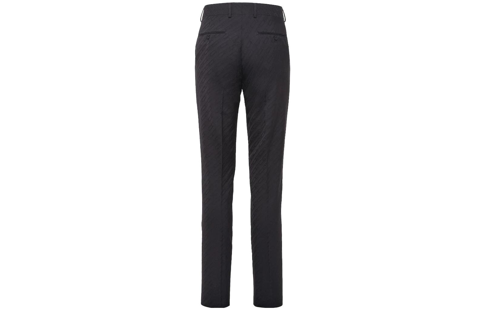 Lookbook FENDI SS23 Seluar Panjang Logo Jacquard Zip Hitam Kasual. FB0366AL5QF0QA1