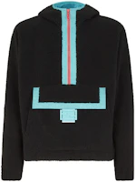 Fendi SS23 Black Color-Block Wool Teddy Half-Zip Hooded Jacket FW1214AMG8F0QA1 Fendi SS23 Black Color-Block Wool Teddy Half-Zip Hooded Jacket FW1214AMG8F0QA1