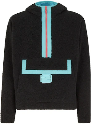 Fendi SS23 Black Color-Block Wool Teddy Half-Zip Hooded Jacket FW1214AMG8F0QA1 Buy Fendi SS23 Black Color-Block Wool Teddy Half-Zip Hooded Jacket FW1214AMG8F0QA1