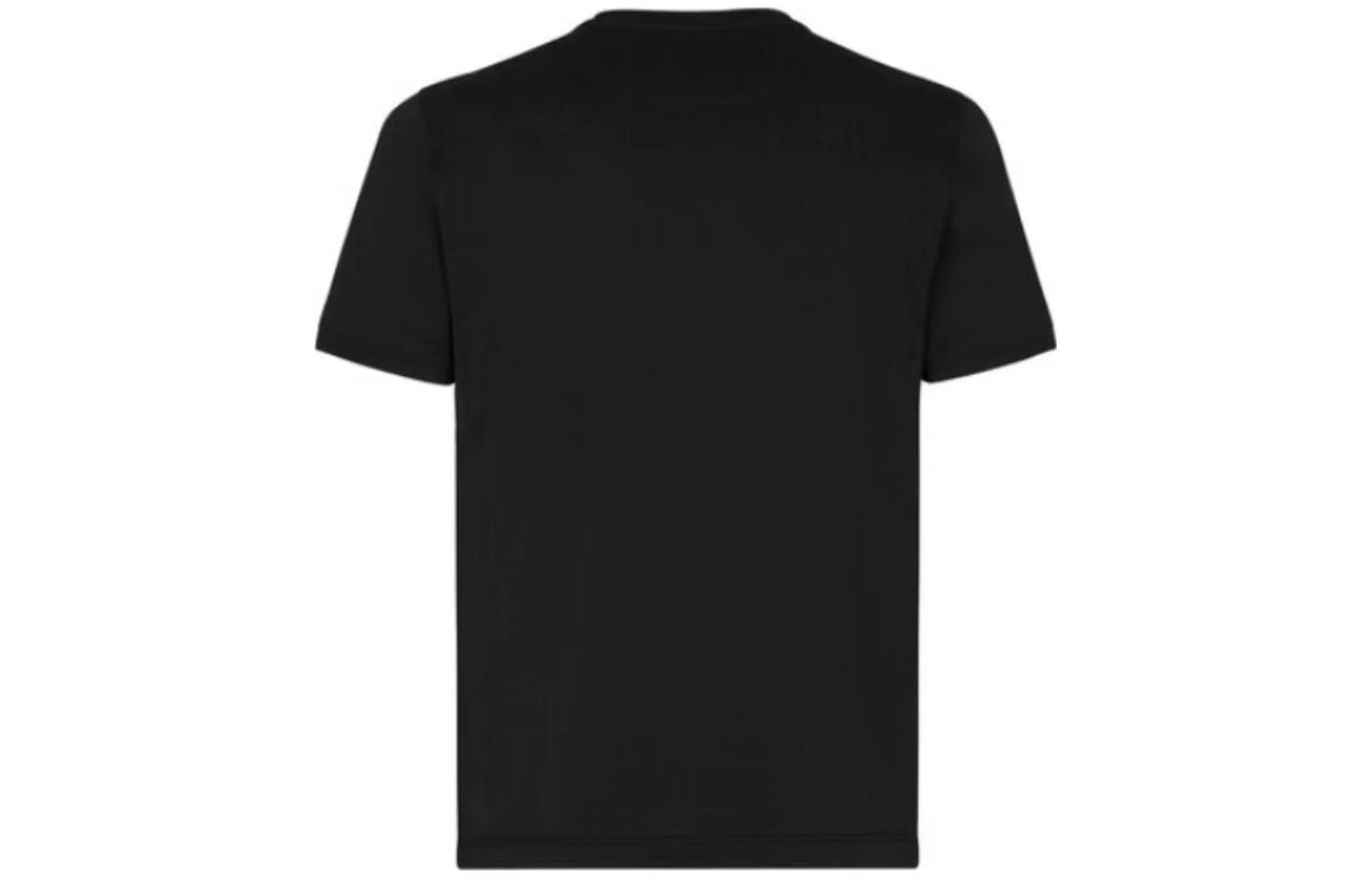 Lookbook FENDI SS23 黑色簡約刺繡Logo短袖T恤 男款. FY0984-AHV4-F0QA1