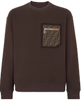 Fendi SS23 Brown Logo Print Crewneck Long-Sleeve Sweatshirt FY3938APN0F0BBK Fendi SS23 Brown Logo Print Crewneck Long-Sleeve Sweatshirt FY3938APN0F0BBK