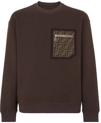 Fendi SS23 Brown Logo Print Crewneck Long-Sleeve Sweatshirt FY3938APN0F0BBK Buy Fendi SS23 Brown Logo Print Crewneck Long-Sleeve Sweatshirt FY3938APN0F0BBK