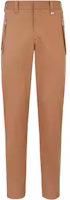 FENDI SS23 Brown Solid Jacquard Patch Straight-Leg Casual Pants for Men FB0869AMZAF0TZ8 FENDI SS23 Brown Solid Jacquard Patch Straight-Leg Casual Pants for Men FB0869AMZAF0TZ8