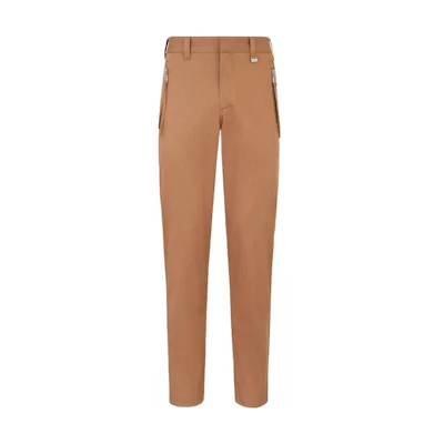 FENDI SS23 Brown Solid Jacquard Patch Straight-Leg Casual Pants for Men FB0869AMZAF0TZ8