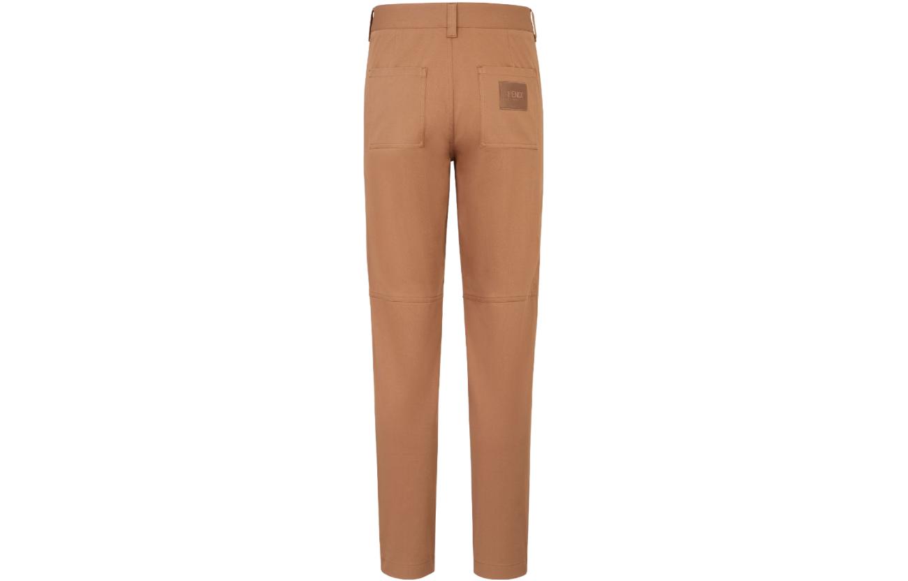 Lookbook 芬迪 SS23 男士棕色提花贴饰直筒休闲裤 FB0869AMZAF0TZ8