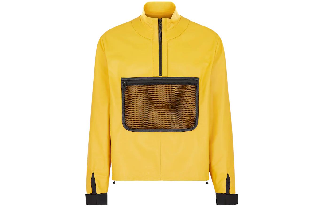Fendi SS23 Colorblock Half-Zip Jacket Yellow Long Sleeve Outerwear FPJ083AM8FF1J78