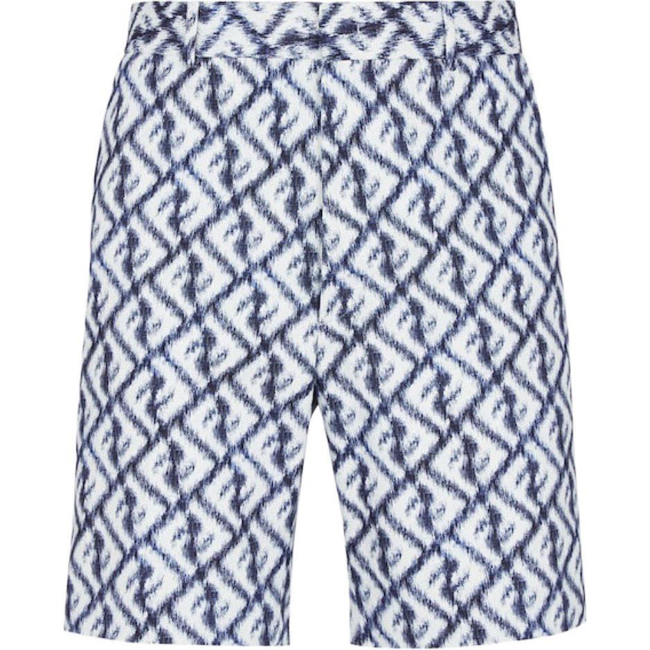 FENDI SS23 Diagonal FF Print High-Waisted Bermuda Shorts Men Blue FB0821AN0KF0V6W