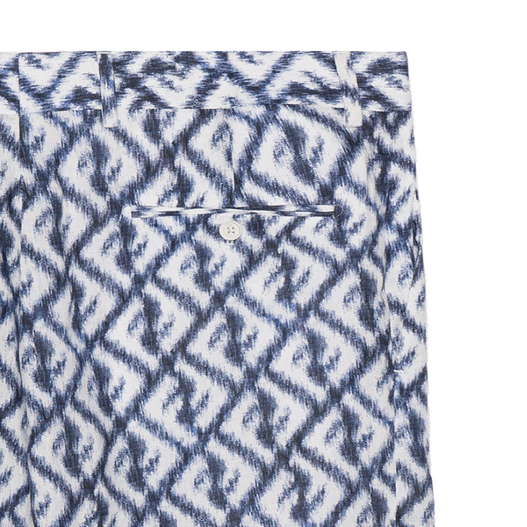 Purchase 芬迪 SS23 斜纹FF印花高腰男士蓝色中裤 FB0821AN0KF0V6W