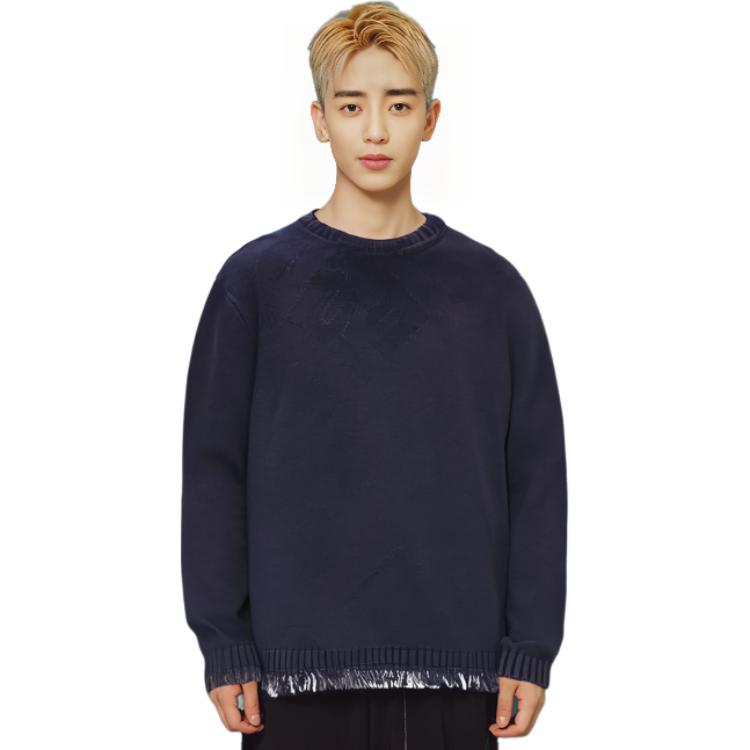 Sizing FENDI SS23 做舊下襬長袖圓領毛衣 海軍藍 (). FZX143AN3TF094D