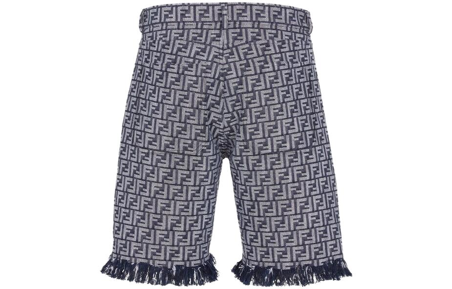 Lookbook 芬迪 SS23 FF印花中腰直筒牛仔短裤 蓝色 FLP307AMZ3F0ZNZ