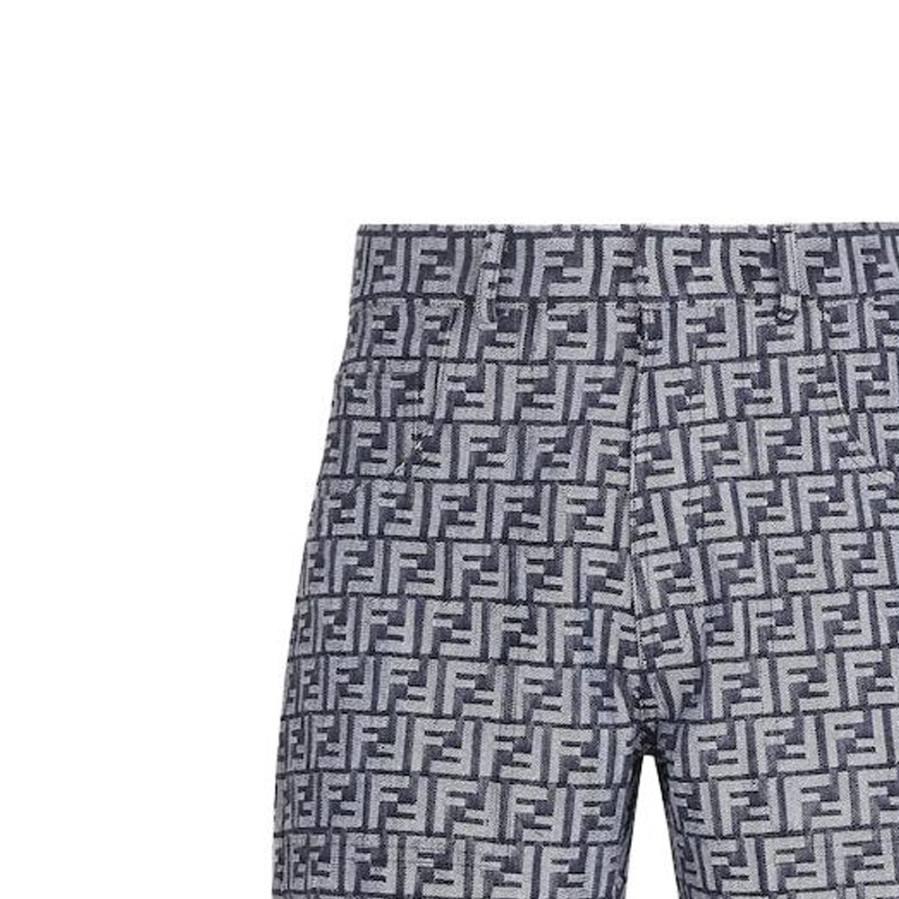 Purchase 芬迪 SS23 FF印花中腰直筒牛仔短裤 蓝色 FLP307AMZ3F0ZNZ