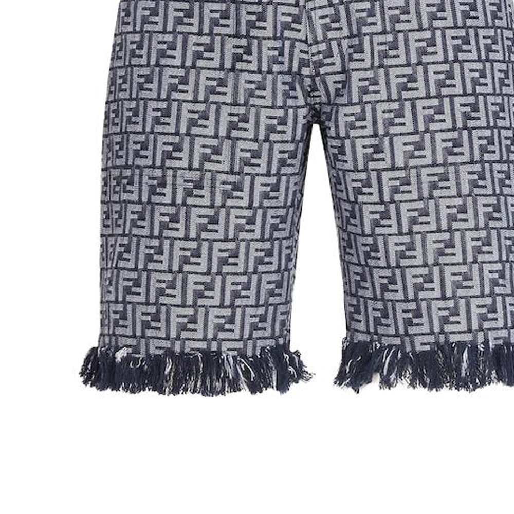 Details for 芬迪 SS23 FF印花中腰直筒牛仔短裤 蓝色 FLP307AMZ3F0ZNZ