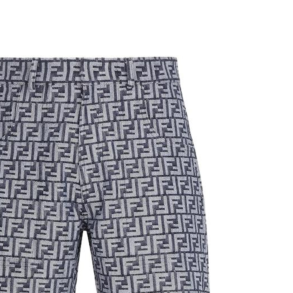 Cheap 芬迪 SS23 FF印花中腰直筒牛仔短裤 蓝色 FLP307AMZ3F0ZNZ