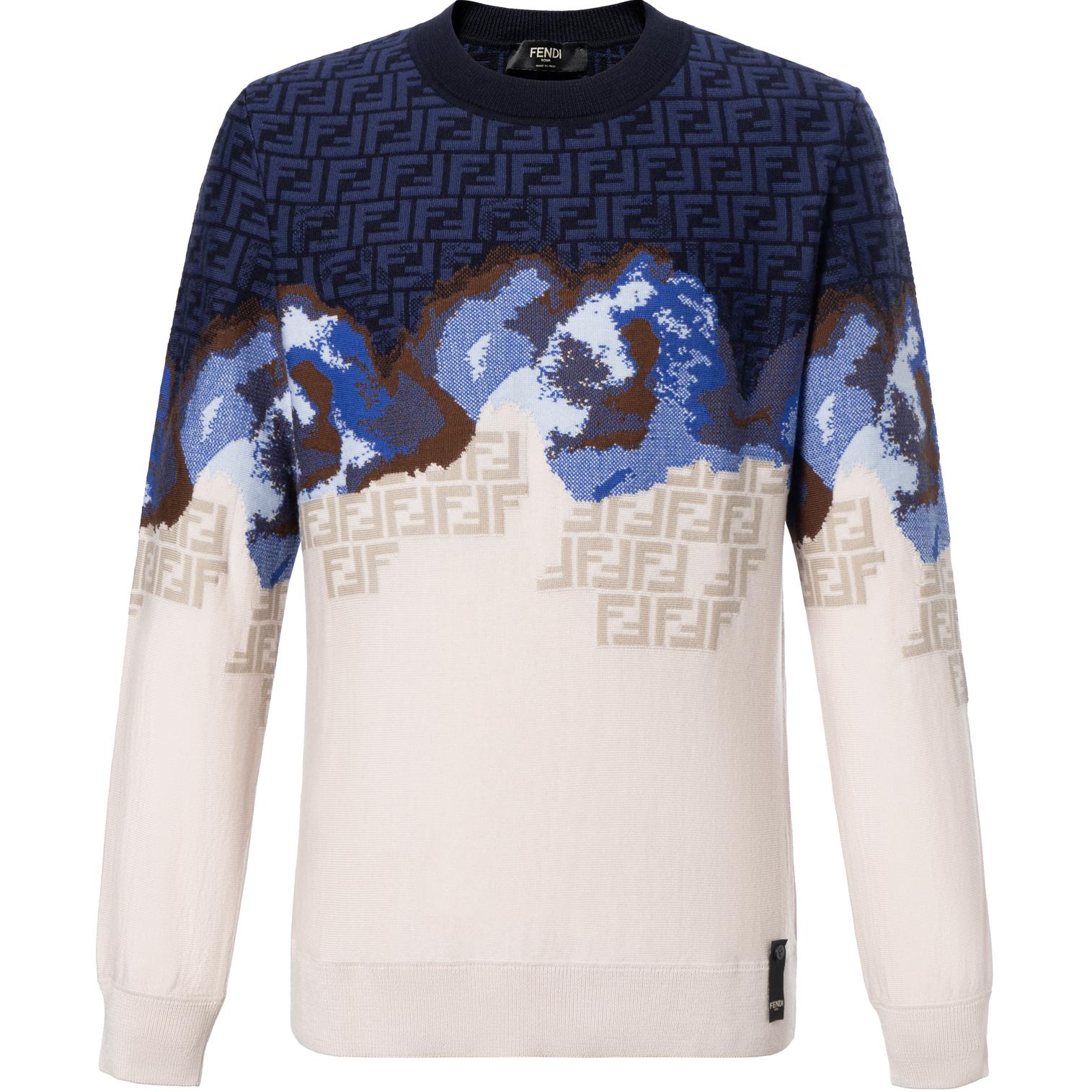 FENDI SS23 Gradient Crewneck Sweater Multicolor Fashion. FZX005AN3ZF0QR0