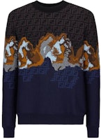 FENDI SS23 Gradient Crewneck Sweater Navy Blue for Men. FZX005AN3ZF01WH FENDI SS23 Gradient Crewneck Sweater Navy Blue for Men. FZX005AN3ZF01WH