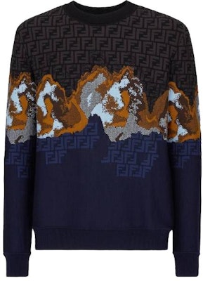 FENDI SS23 Gradient Crewneck Sweater Navy Blue for Men. FZX005AN3ZF01WH Buy FENDI SS23 Gradient Crewneck Sweater Navy Blue for Men. FZX005AN3ZF01WH