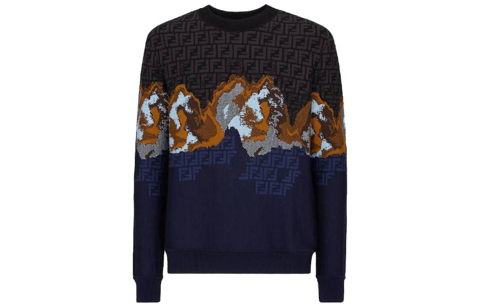 Order FENDI 男士SS23漸層圓領毛衣 海軍藍 FZX005AN3ZF01WH