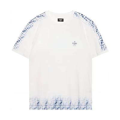 FENDI SS23 Gradient Logo Short-Sleeve Pullover T-Shirt White FY0894AN21F0QR0