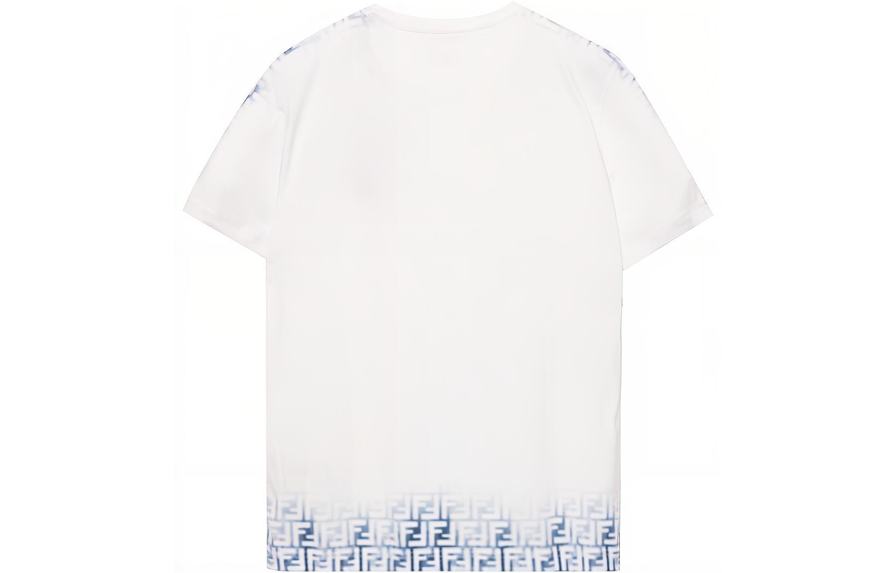 Lookbook 芬迪 SS23 渐变Logo短袖套头T恤 白色 FY0894AN21F0QR0