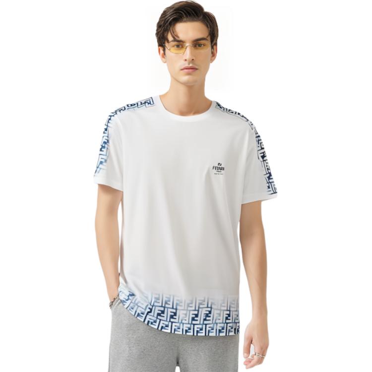 Purchase 芬迪 SS23 渐变Logo短袖套头T恤 白色 FY0894AN21F0QR0