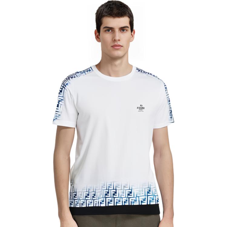 Details for 芬迪 SS23 渐变Logo短袖套头T恤 白色 FY0894AN21F0QR0