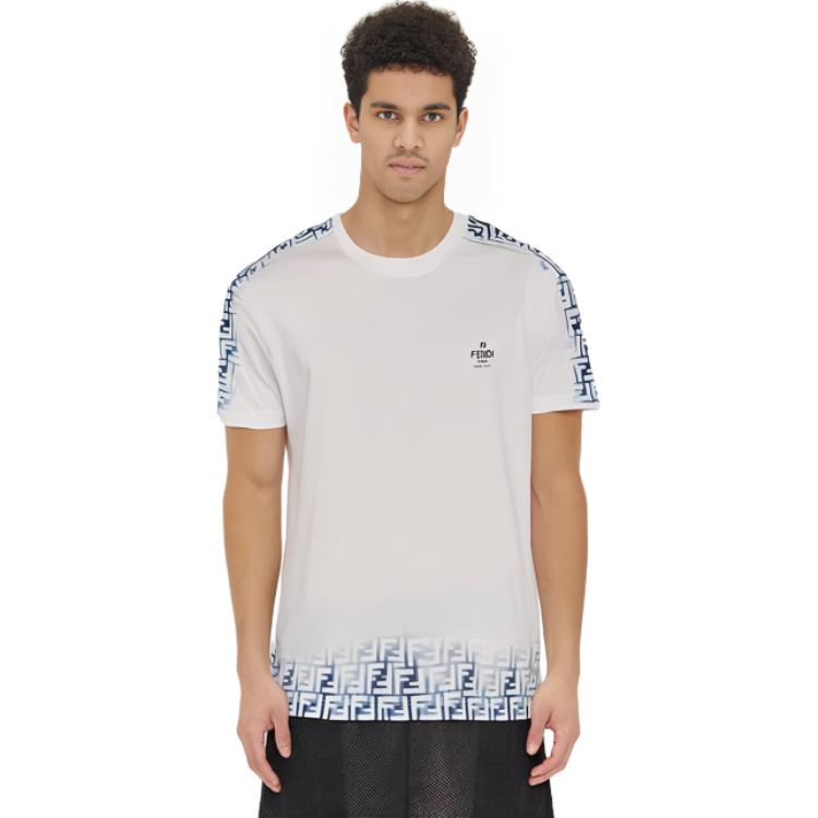 Sizing 芬迪 SS23 渐变Logo短袖套头T恤 白色 FY0894AN21F0QR0