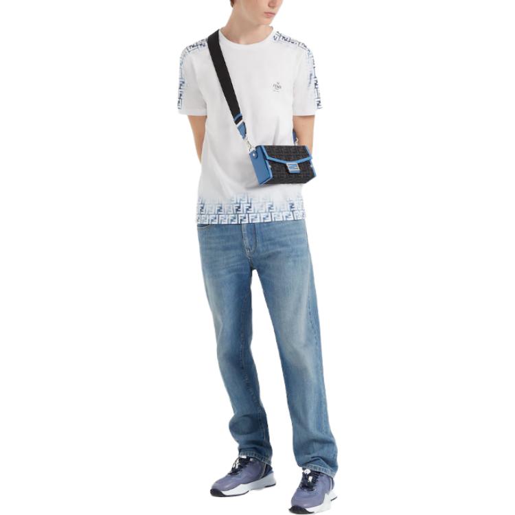 Cheap 芬迪 SS23 渐变Logo短袖套头T恤 白色 FY0894AN21F0QR0