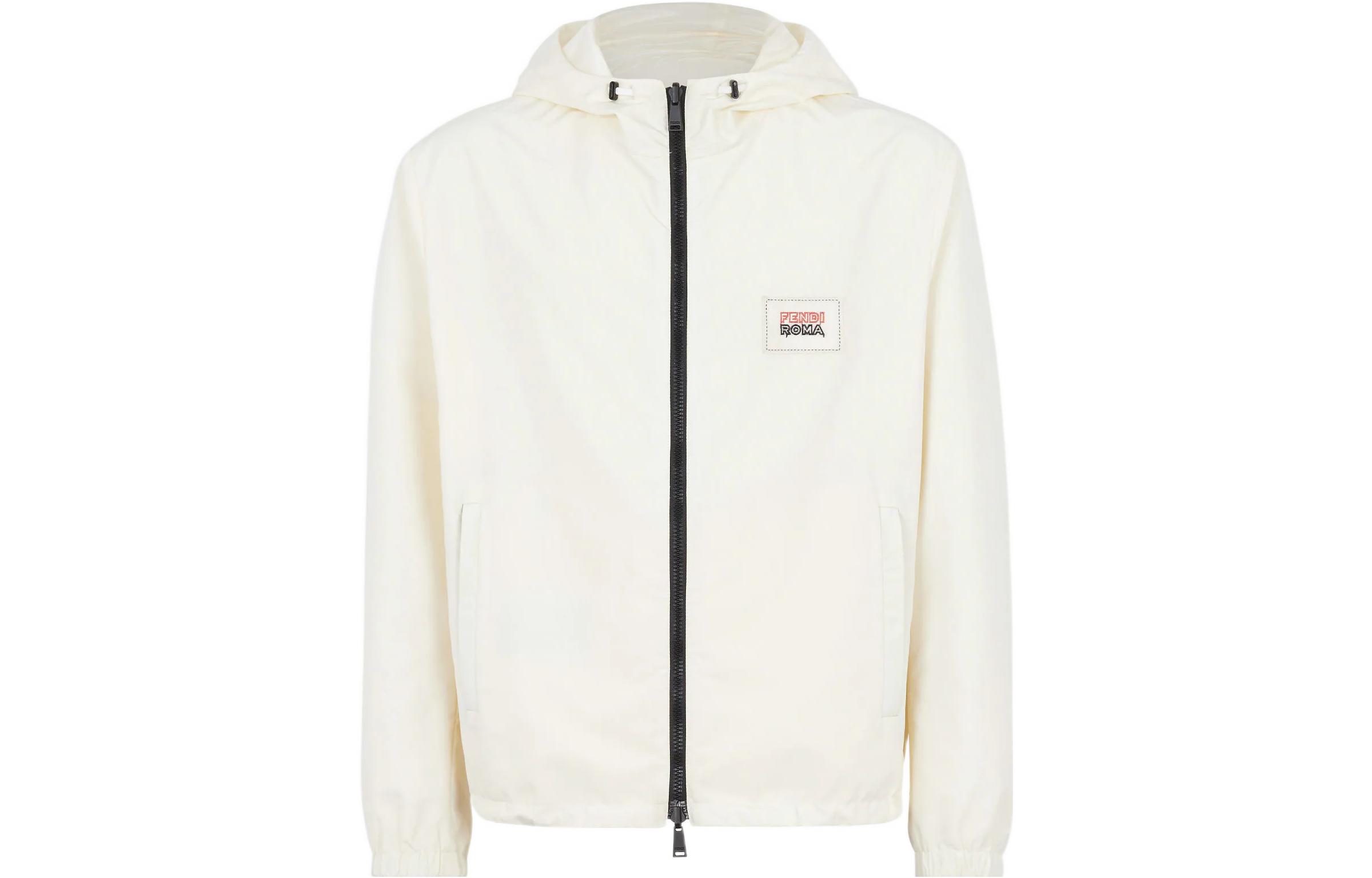 Fendi SS23 Lunar New Year White Logo Print Hooded Zip Jacket Men’s Limited Edition FW1088ANG5F0RQ0