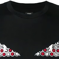 FENDI SS23 Monster Eyes Grafik Hitam Baju-T Lengan Pendek Lelaki. FY0894A6ZDF0QA1 Details for FENDI SS23 Monster Eyes Grafik Hitam Baju-T Lengan Pendek Lelaki. FY0894A6ZDF0QA1