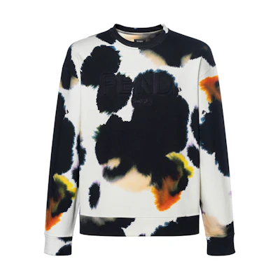 FENDI SS23 Multicolor Printed Crewneck Loose Pullover Sweatshirt . FY3938AN1KF0QB9